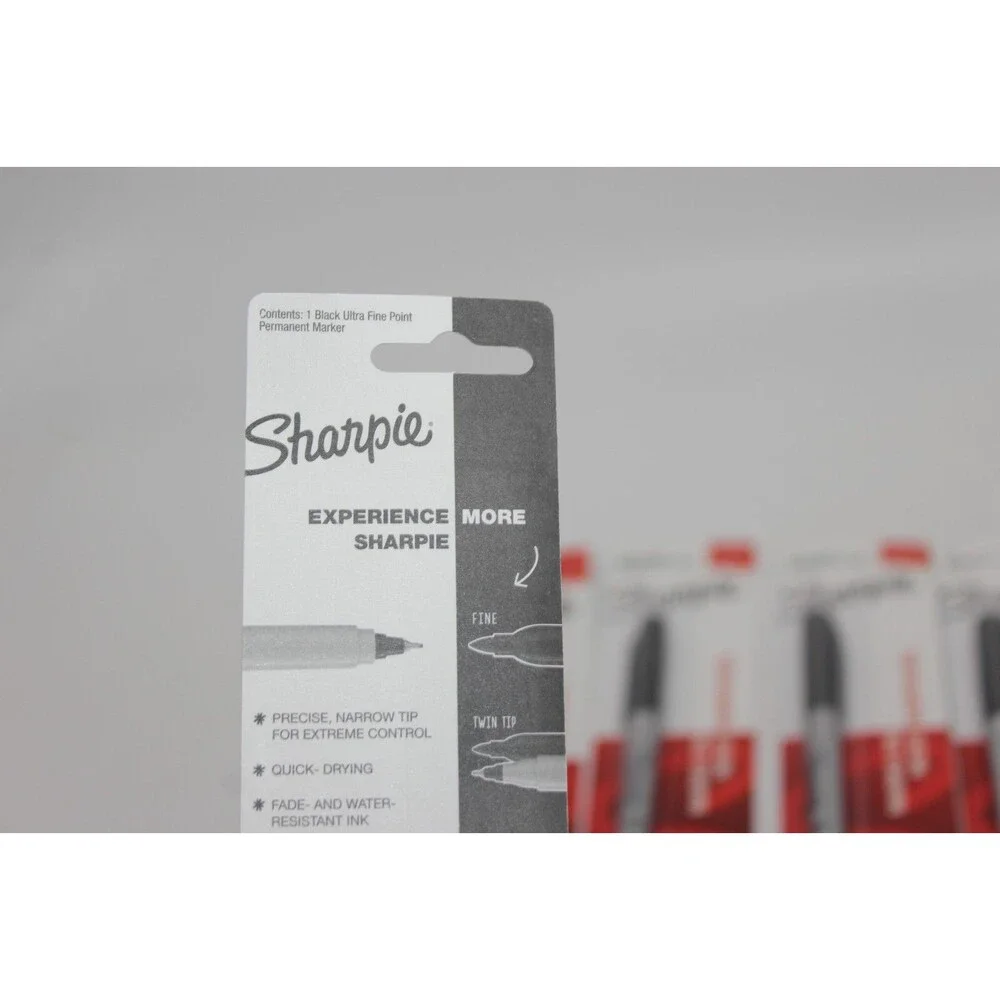 Lot of 12 Brand New Sharpie Permanent Ultra-Fine Point Markers, Black Packages